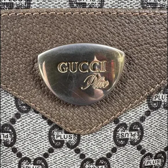 Gucci Vintage 1970's Large Coated PVC Tote Bag in Plus GG Web (GGXX150) - Picture 10 of 16